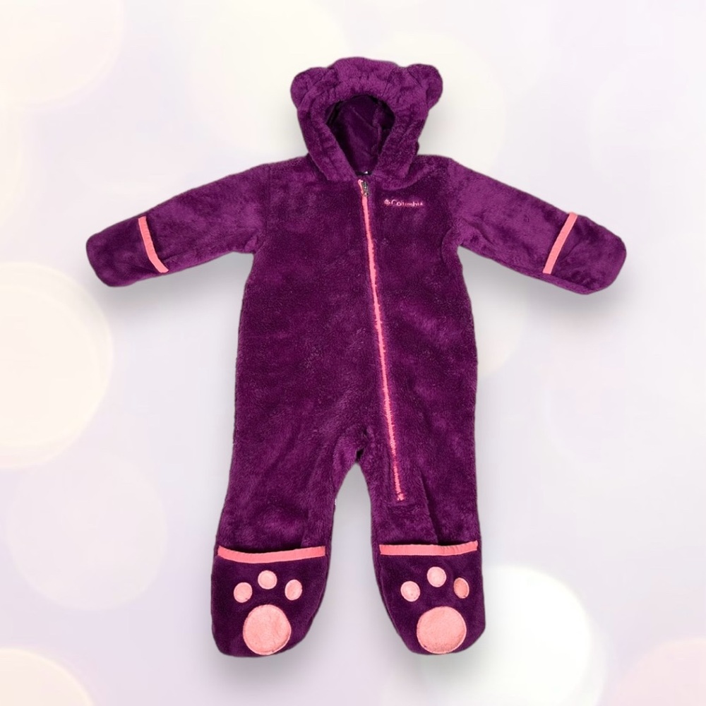 Columbia Baby Tiny Bear Soft Fleece Hooded Onesie